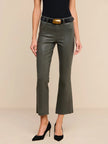 KENDRA COATED CROPPED FLARE JEAN IN ASH OLIVE COATED