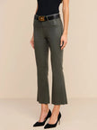 KENDRA COATED CROPPED FLARE JEAN IN ASH OLIVE COATED