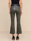 KENDRA COATED CROPPED FLARE JEAN IN ASH OLIVE COATED