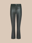 KENDRA COATED CROPPED FLARE JEAN IN ASH OLIVE COATED