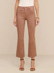 KENDRA COATED CROPPED FLARE JEAN IN HAZELNUT COATED
