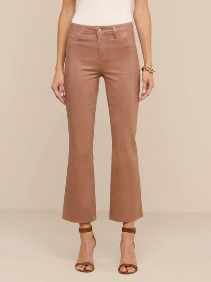KENDRA COATED CROPPED FLARE JEAN IN HAZELNUT COATED