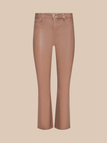 KENDRA COATED CROPPED FLARE JEAN IN HAZELNUT COATED