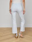 KENDRA COATED CROPPED FLARE JEAN IN PALE MIST BLUE