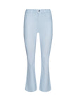 KENDRA COATED CROPPED FLARE JEAN IN PALE MIST BLUE