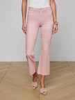 KENDRA COATED CROPPED FLARE JEAN IN PALE ROSE