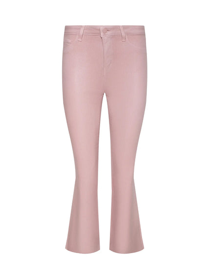 KENDRA COATED CROPPED FLARE JEAN IN PALE ROSE