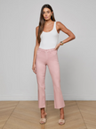 KENDRA COATED CROPPED FLARE JEAN IN PALE ROSE