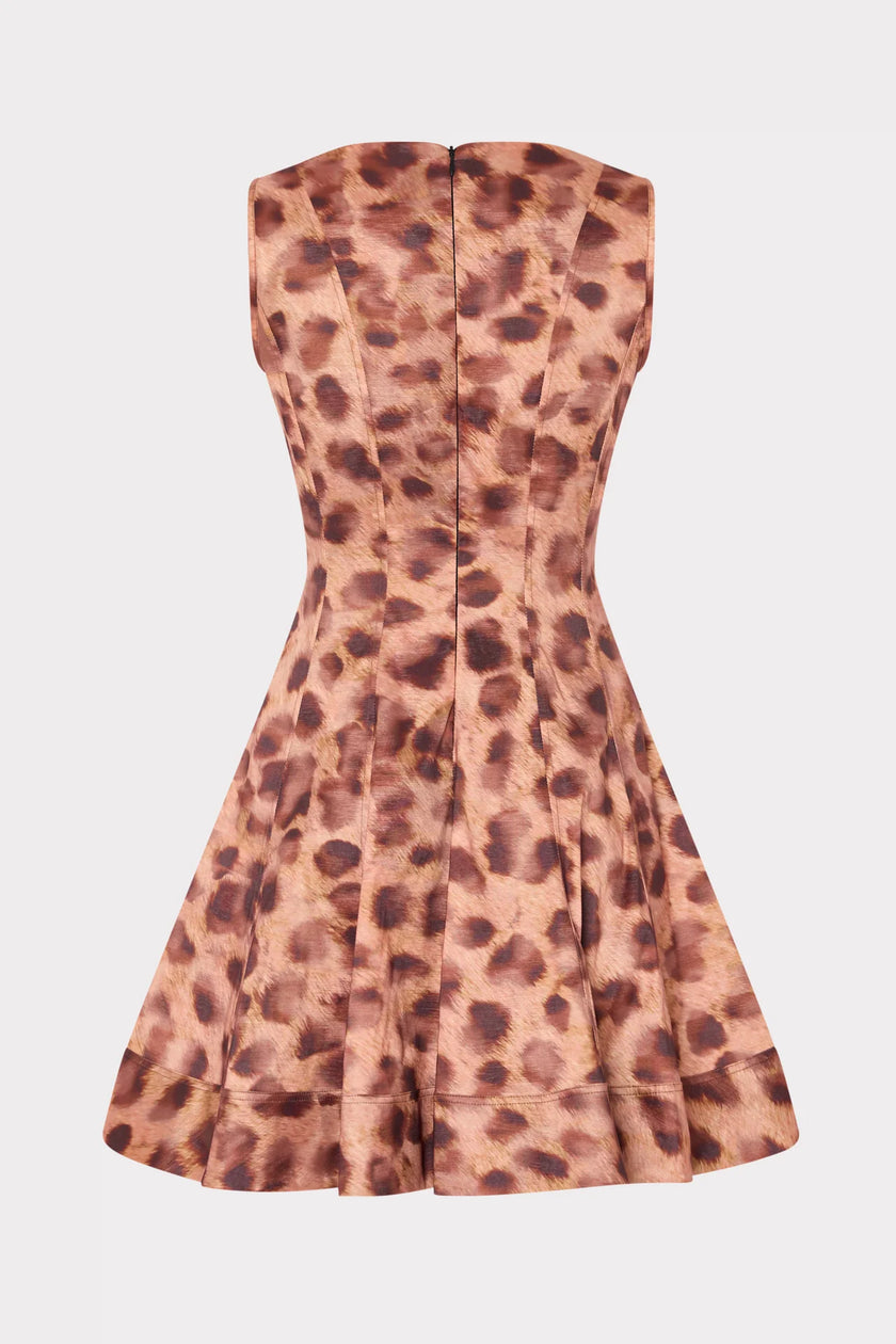 POPPY LEOPARD PRINT TAFFETA MINI DRESS