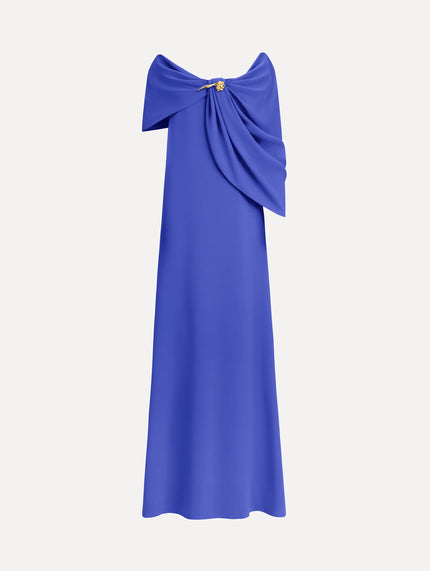 OFF SHOULDER DRAPED DETAIL GEORGETTE CAFTAN