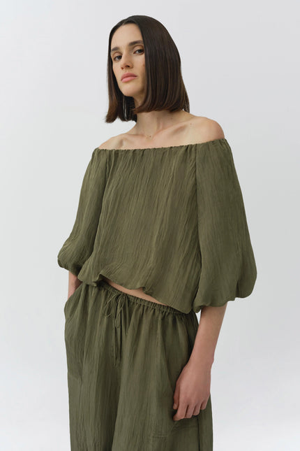 ANNI PUFF SLEEVE CROPPED TOP