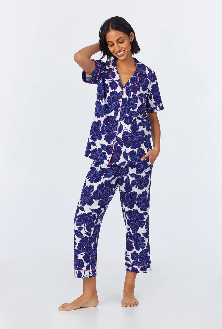 SHORT SLEEVE CLASSIC STRETCH JERSEY CROPPED PJ SET