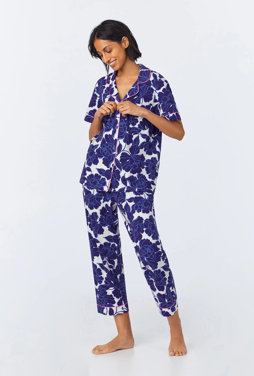 SHORT SLEEVE CLASSIC STRETCH JERSEY CROPPED PJ SET