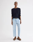 CROPPED MID RISE JEANS IN DENIM