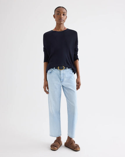 CROPPED MID RISE JEANS IN DENIM