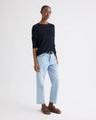 CROPPED MID RISE JEANS IN DENIM