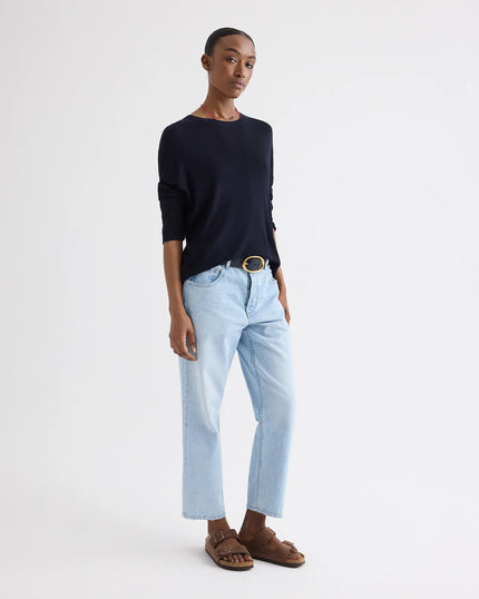 CROPPED MID RISE JEANS IN DENIM