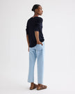 CROPPED MID RISE JEANS IN DENIM
