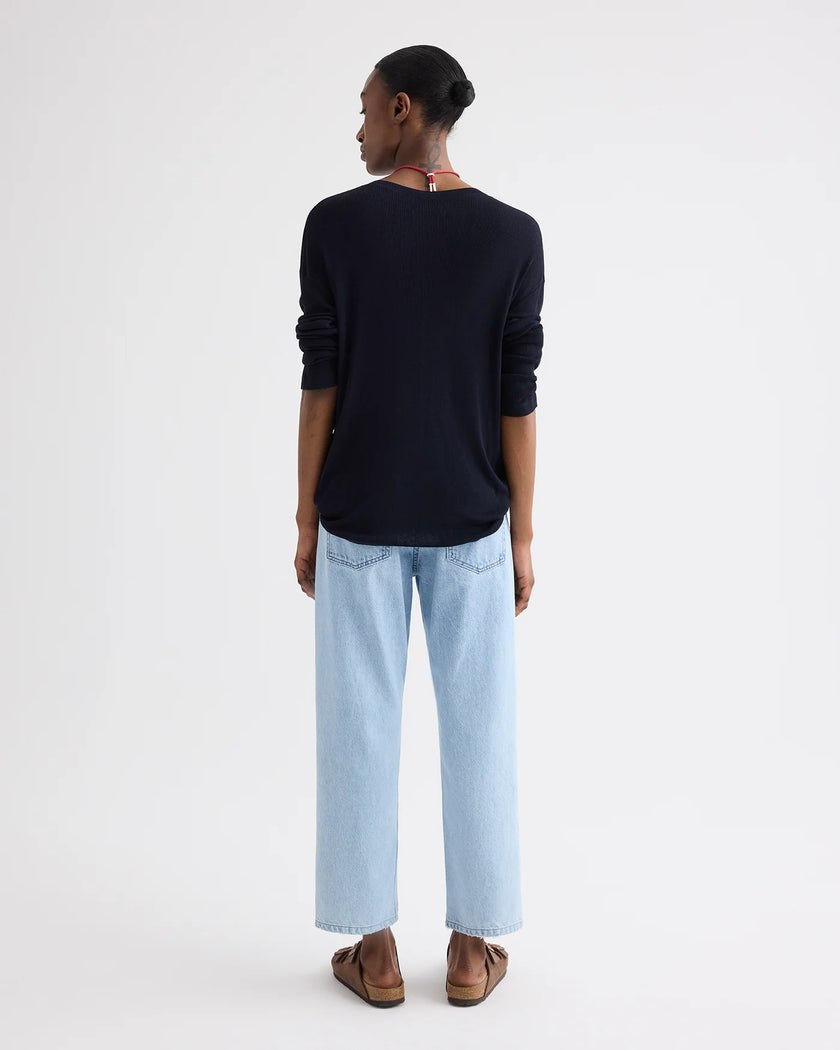 CROPPED MID RISE JEANS IN DENIM