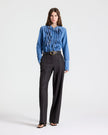 ISLA PANT IN SHINY SUPERSTRETCH WOOL