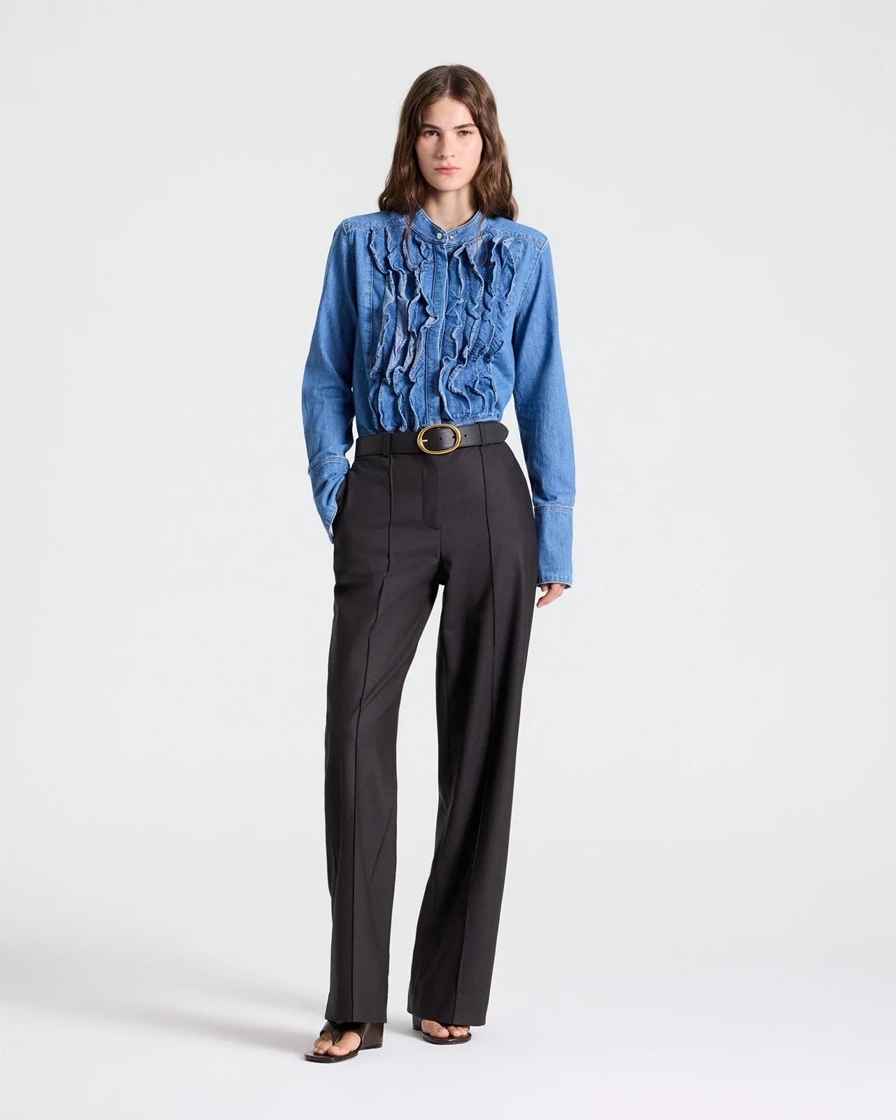 ISLA PANT IN SHINY SUPERSTRETCH WOOL