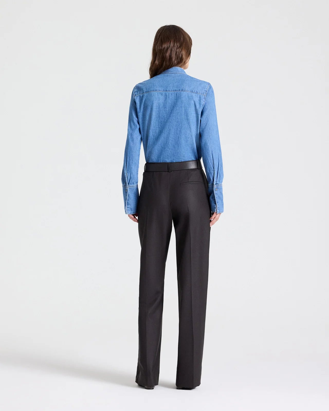 ISLA PANT IN SHINY SUPERSTRETCH WOOL