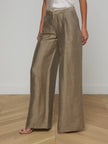 ALLANAH LINEN BLEND TROUSER IN GREY TAUPE