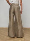 ALLANAH LINEN BLEND TROUSER IN GREY TAUPE