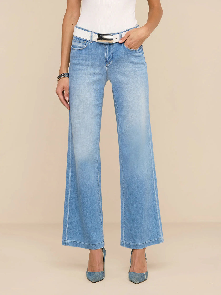 JOANNE LOW RISE WIDE LEG JEAN IN PACIFIC