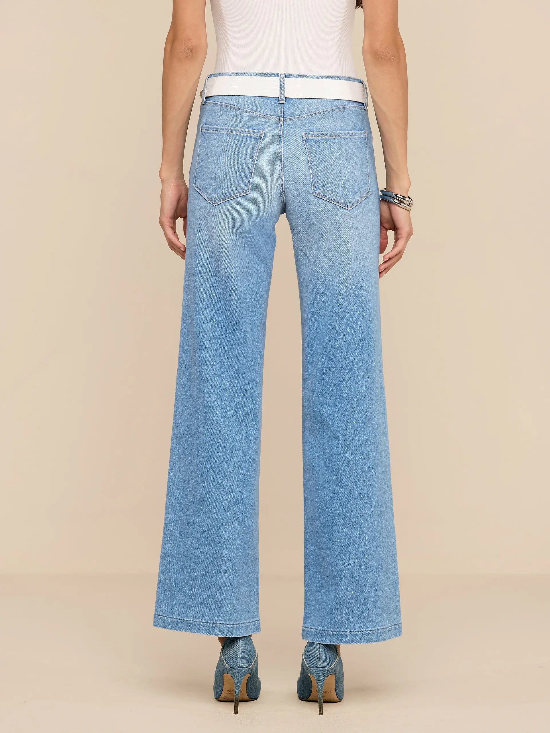JOANNE LOW RISE WIDE LEG JEAN IN PACIFIC
