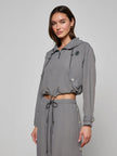 BRONWYN CROPPED WINDBREAKER IN MEDIUM GREY