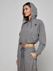 BRONWYN CROPPED WINDBREAKER IN MEDIUM GREY