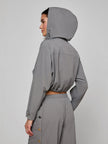 BRONWYN CROPPED WINDBREAKER IN MEDIUM GREY