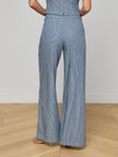 AMARA WIDE LEG PANT IN AZURE BLUE STRIPE