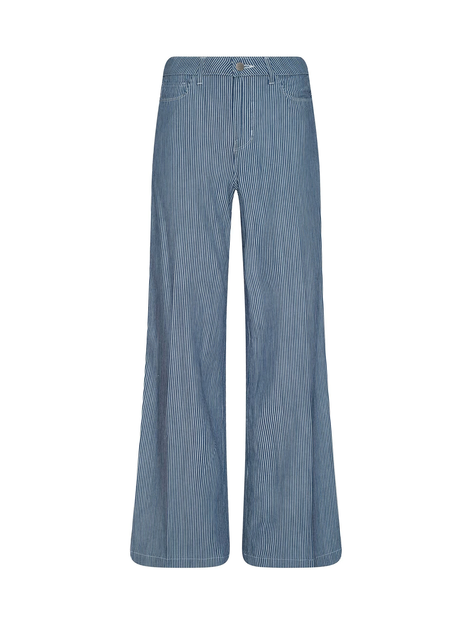 AMARA WIDE LEG PANT IN AZURE BLUE STRIPE