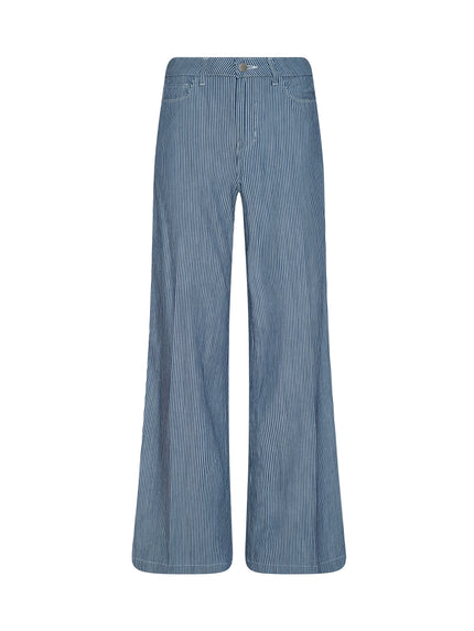 AMARA WIDE LEG PANT IN AZURE BLUE STRIPE