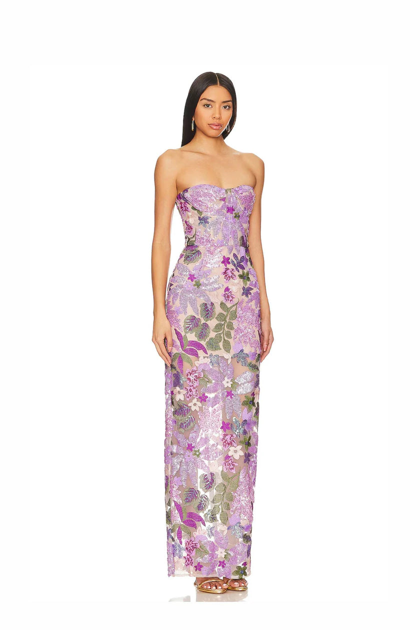 DAHLIA LILAC MAXI DRESS
