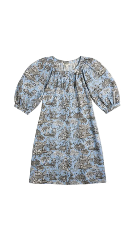 VINCENT MINI DRESS IN SKY TOILE