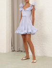 PLEATED FRILL MINI DRESS