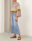 COCO STRIPE BELL SLEEVE TOP
