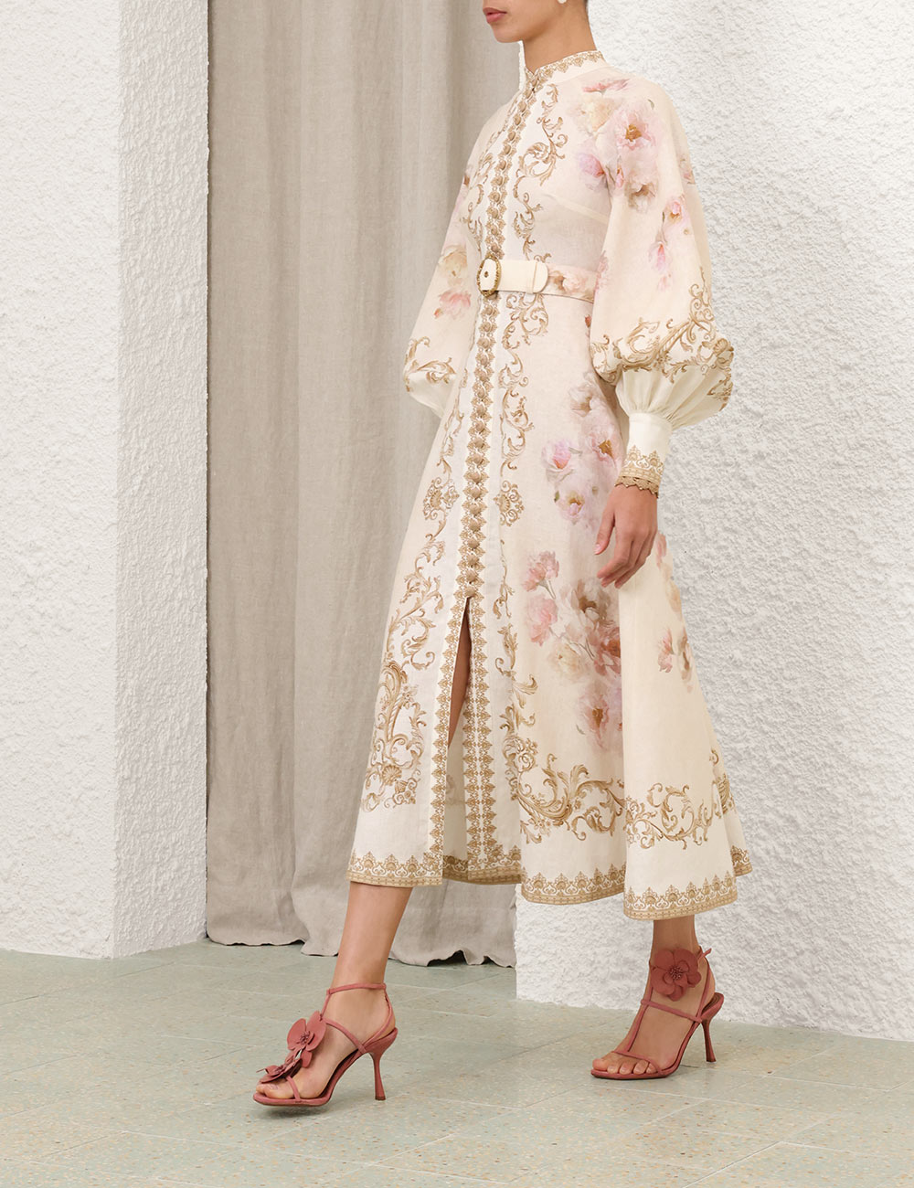 HYPNOTIC BUTTONED MIDI DRESS