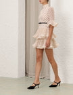 PLEATED SLEEVED MINI DRESS