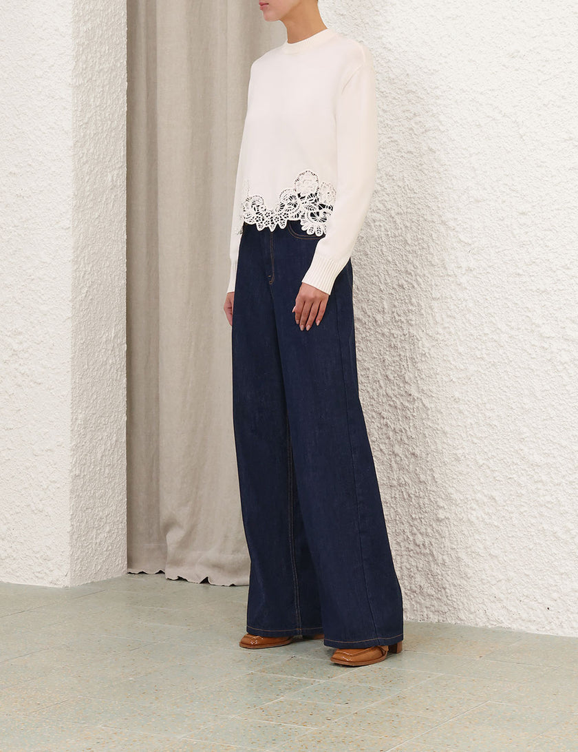 VALIANT MERINO LACE SWEATER