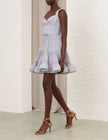PLEATED DRAPED MINI DRESS