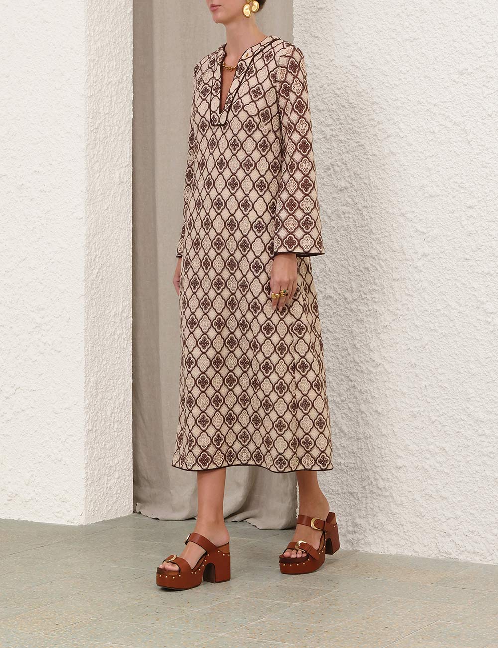 LUNA GUIPURE MIDI DRESS