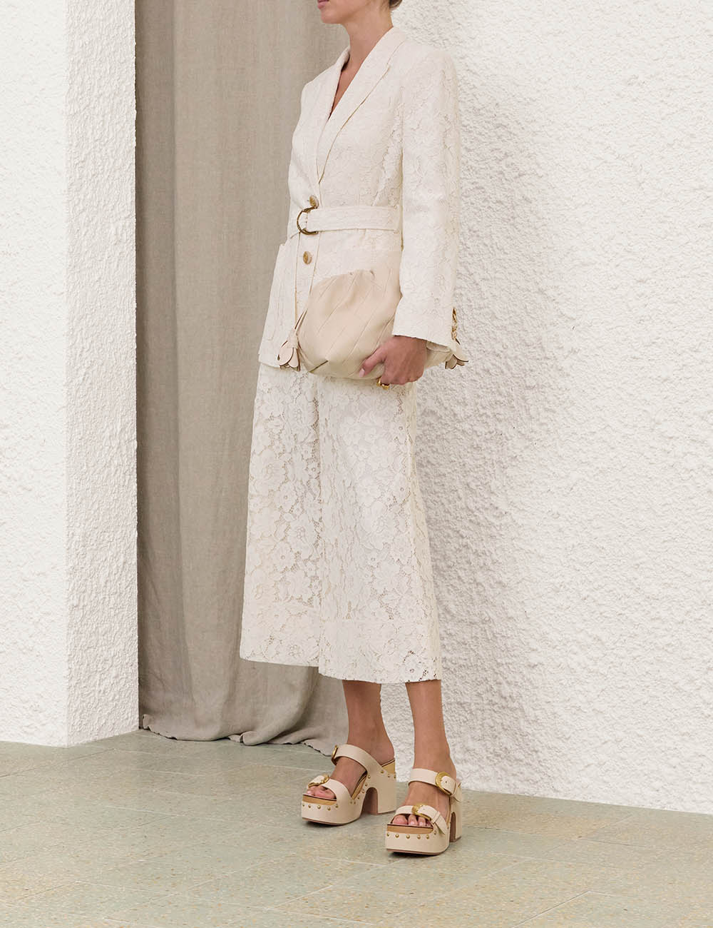 LUNA LACE BELTED BLAZER