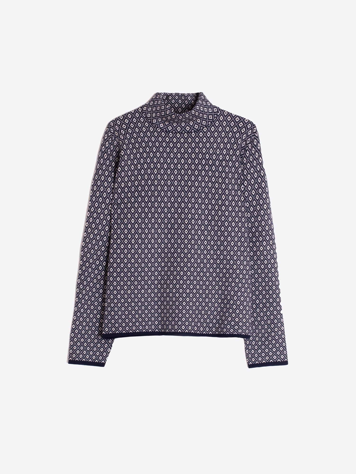 GEO JACQUARD TURTLE NECK