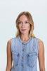 GIA FITTED COLLARLESS VEST