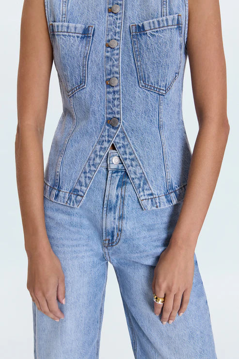 GIA FITTED COLLARLESS VEST