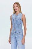 GIA FITTED COLLARLESS VEST
